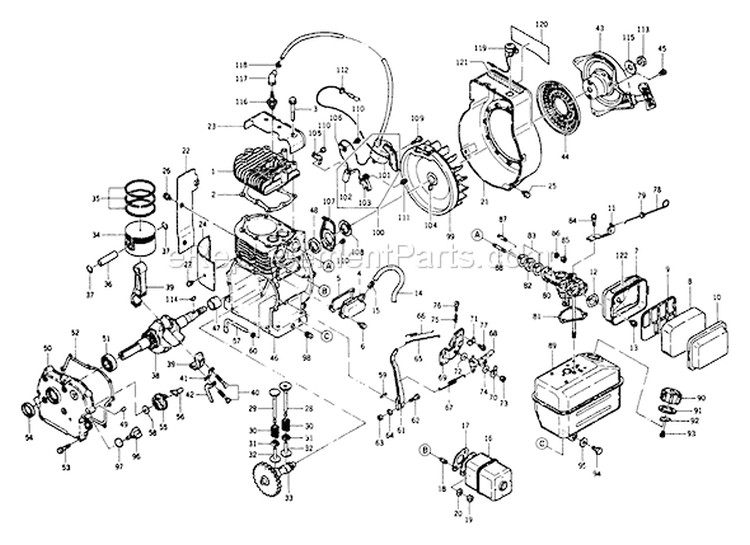 Page A Diagram and Parts List for 8773-0  Briggs and Stratton Generator